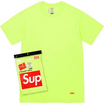Supreme Hanes® Tagless T-shirts (2 Pack) Accessories Green | IL191VD