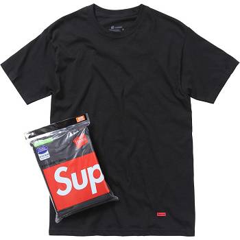 Supreme Hanes® Tagless Tees (3 Pack) Accessories Black | IL193NB