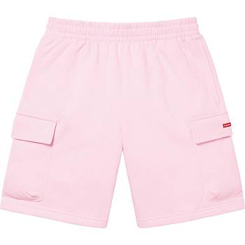 Supreme Small Box Baggy Cargo Sweat Shorts Pink | IL367JJ